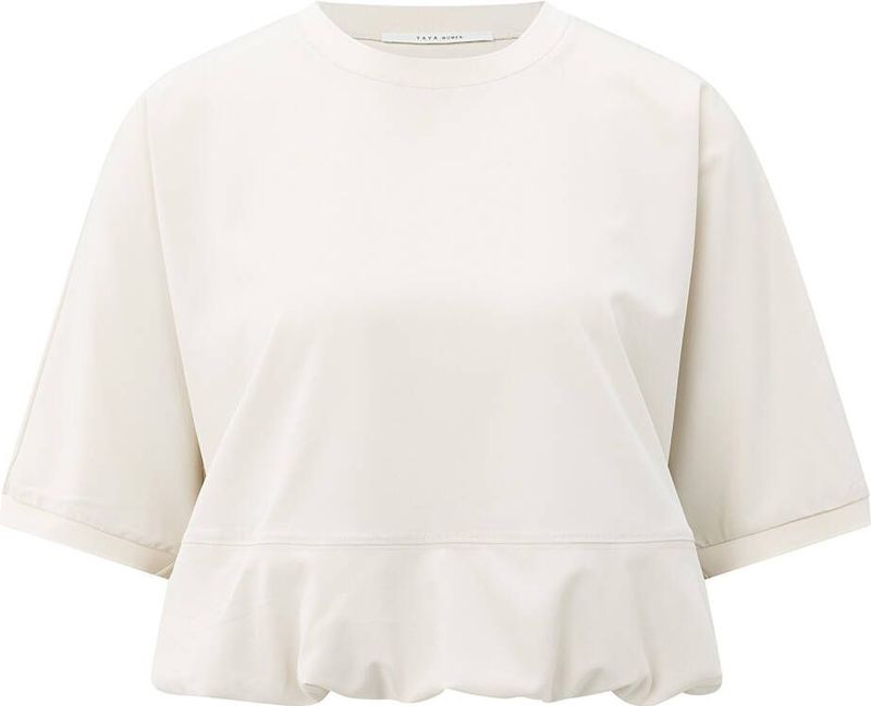 YAYA Top korte mouw 01-701318-508 Licht beige
