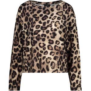 monari - Shirt - Cappuccino - Dierenprint - Lange Mouw