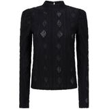 Aaiko Top lange mouw IVONA ARGYLE PES Zwart