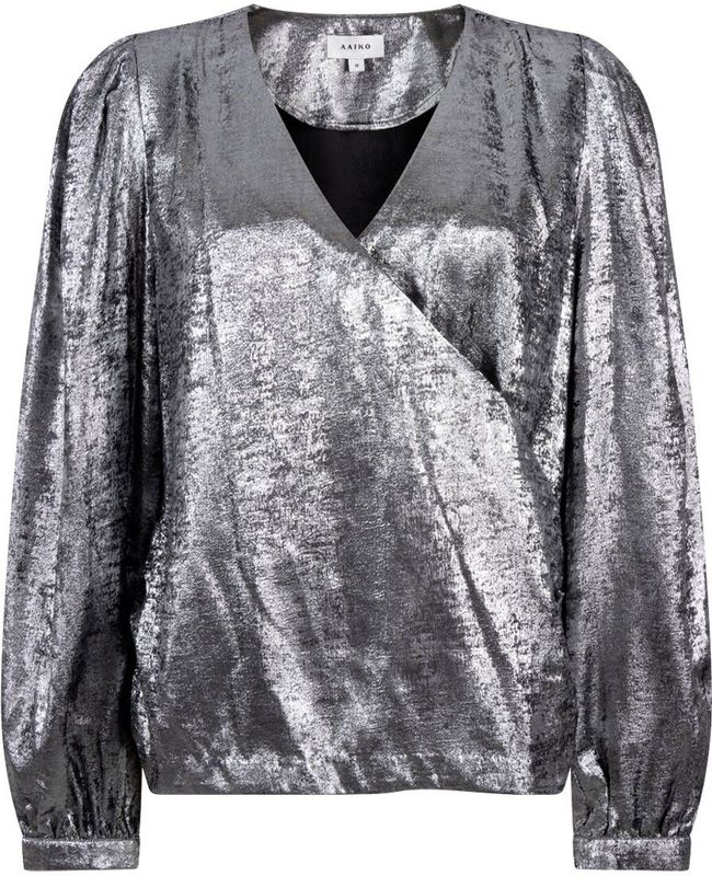 Aaiko - Top lange mouw - Zilver - LYDA SHINE PES 50