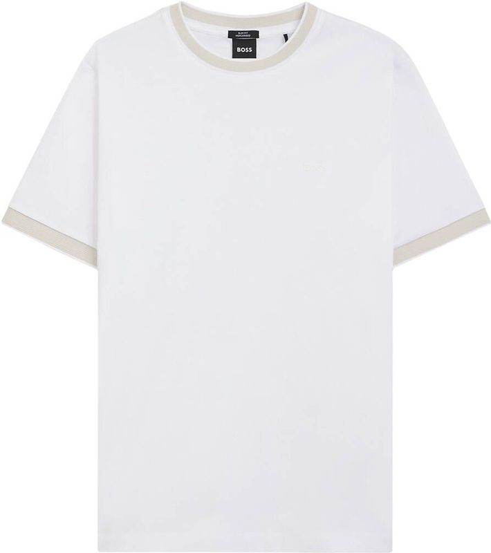 BOSS - Slim-fit T-shirt - Zwart - Gemerceriseerde Katoen