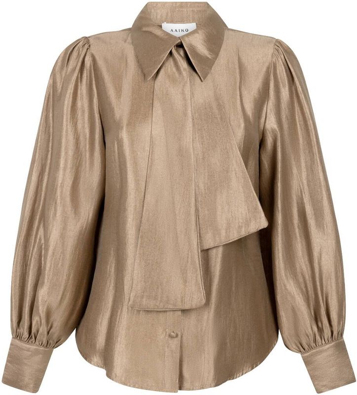 VERONNE - sHIMM - Blouse - Bison Brown - Pofmouwen