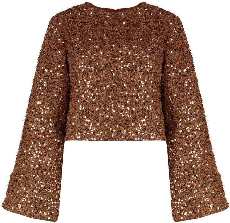 Harper & Yve Top lange mouw DW25P620 CATH Licht bruin