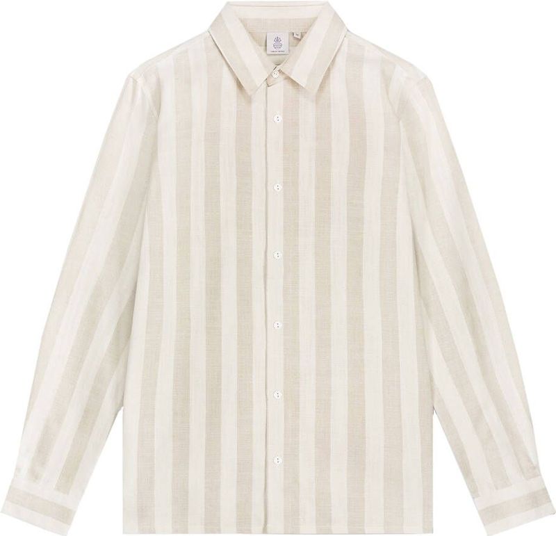 LAW OF THE SEA - Allure Slub Stripe Shirt - Grijs - Overhemden