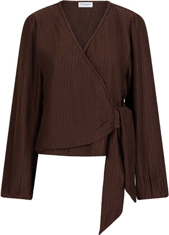 Lofty Manner Top lange mouw QL10.1 MINNA Donker bruin