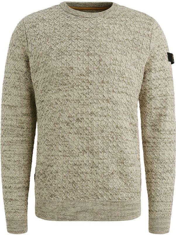 PME Legend - Pullover - Beige - R-neck - Mouline Structure PKW2510304/7013