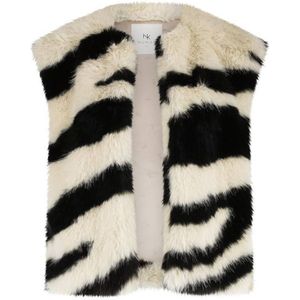 Nukus - Gilet NKF08015 - Zwart-wit - Damesgilet