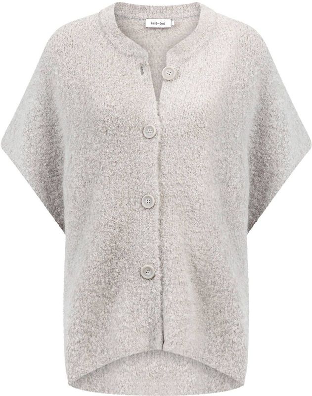 Knit-ted - Vest 252P042 Fifi - Licht Grijs - Gebreide Trui