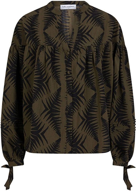 Lofty Manner Blouse lange mouw QL01 ANNIKA Donker groen