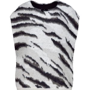 monari - Trui - Grijs - Dierenprint - Kwartmouw - Normale Pasvorm