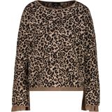 monari - Trui - Chocoladebruin - Dierenprint - Lange Mouw