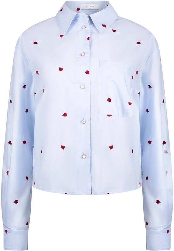 Nukus Blouse lange mouw NKS02102 SORRENTO Licht blauw