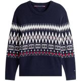 TOMMY HILFIGER - Trui - Navy - Rood - Wit - Aztec Print