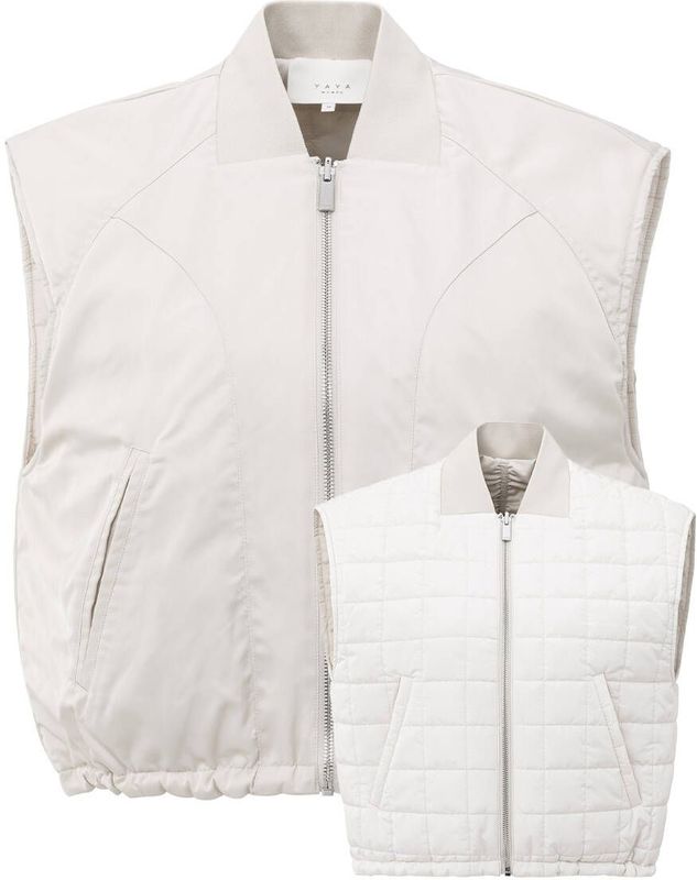 Yaya - Bodywarmer Reversible - Beige - Dames