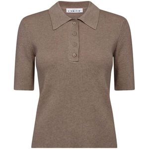 Haute L'Amitié - HL10010 - Top - Bruin - Korte Mouw