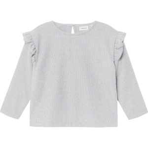 NAME IT - Nmfroisin Nreg Ls Top - T-shirt - Zilver - Katoen