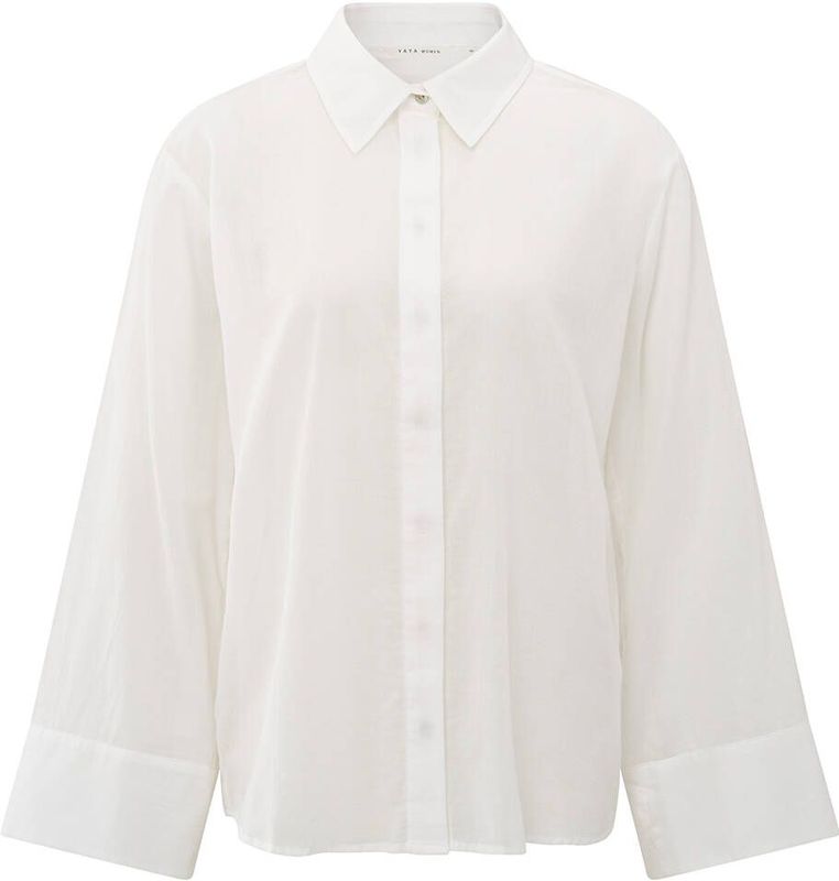 Yaya - Blouse with Back Buttons - Wit - Dames