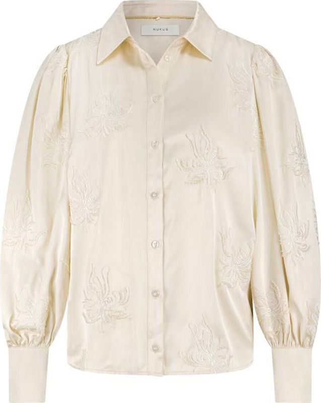 Nukus - Blouse lange mouw - Ecru - NKF02069 PRESTON
