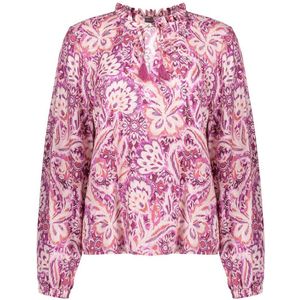 Geisha - Top 53912-20 - Dames Top - Roze en Wit - Verfijnde Details