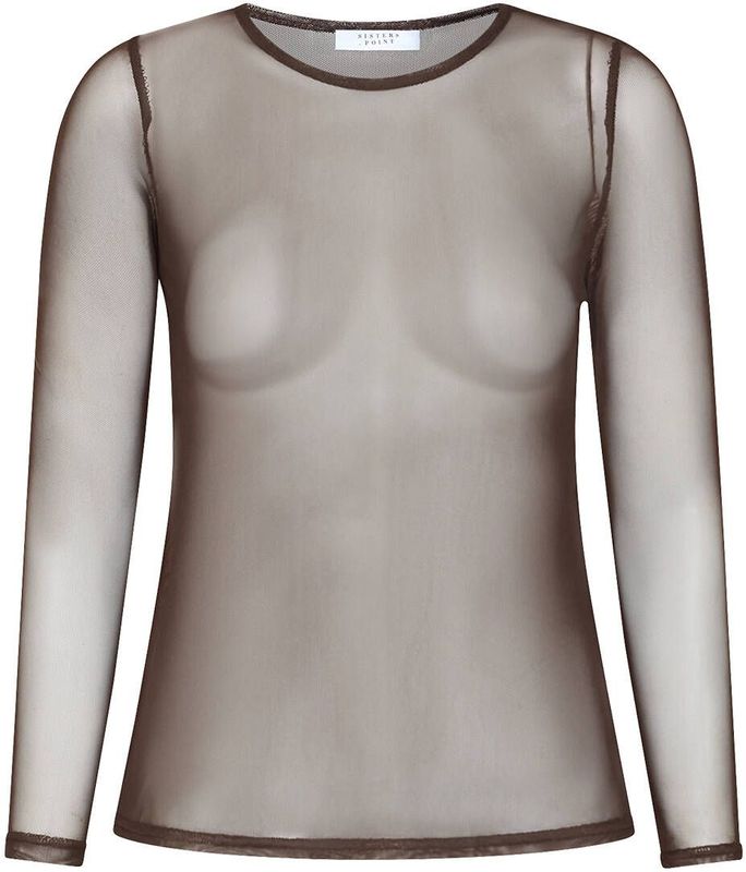 Sisters Point Top lange mouw 19501 NEW GANI-22 Donker bruin