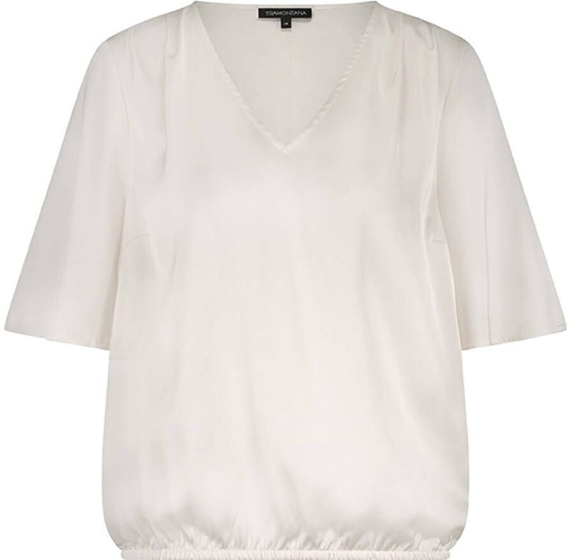 Tramontana - Hammered Satin Top - Blouse - Wit