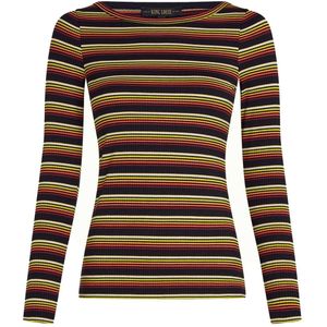 King Louie - Shirt Lili - Geel Oranje Rood Zwart - Lange Mouw - Slanke Pasvorm