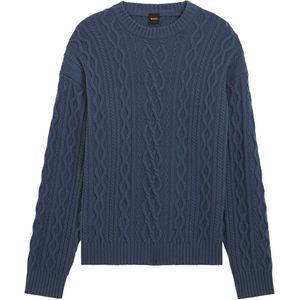 Regular fit gebreide pullover van pure scheerwol, model 'KABLETO'