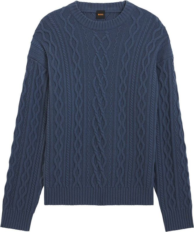 Regular fit gebreide pullover van pure scheerwol, model 'KABLETO'