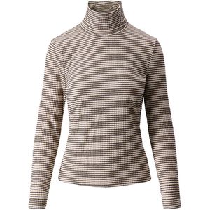 Zusss - Top met Tricot Col en Streep - Zwart - Dames
