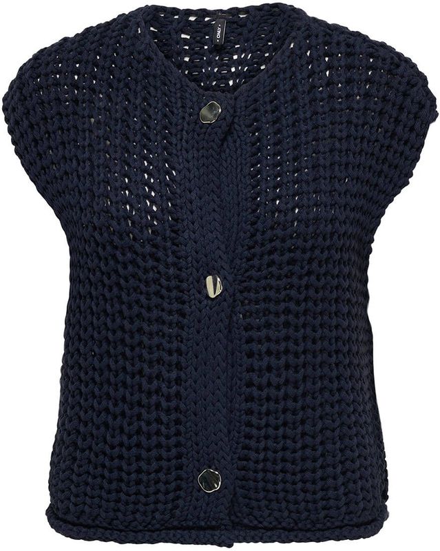 Only - Onlchloe Ss Rib Button Vest - Sky Captain - Gilet - Dames