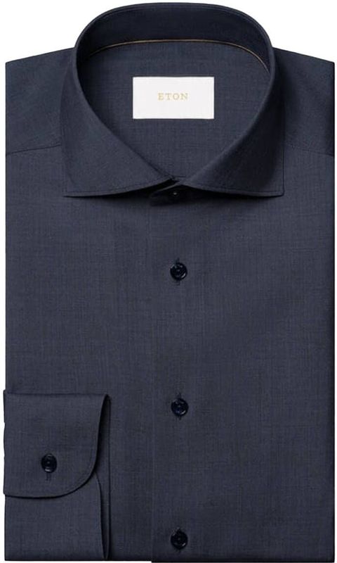 Eton - Eigentijdse Signature Dobby - Overhemd - Blauw - Katoen