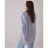 Summum - Blouse - Blauw - 100% Katoen - Lange Mouwen
