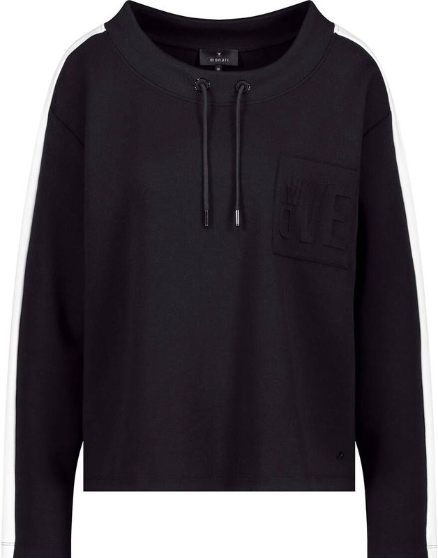 monari - Sweatshirt - Zwart/Wit - Effen - Lange Mouw