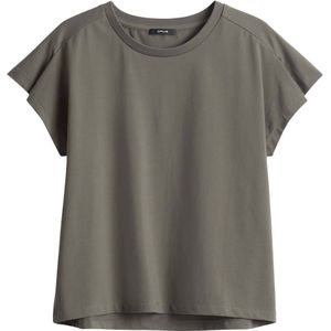 Opus - T-shirt - Olijfgroen - Katoen - Korte Mouwen