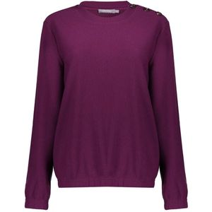 Geisha - 52872 - Trui - Paars - Met Knopen Op De Schouder