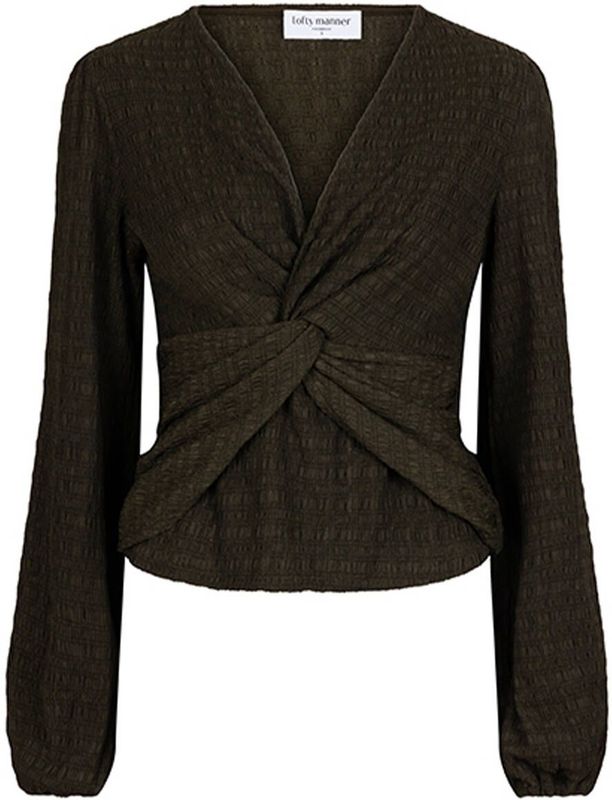 Lofty Manner Top lange mouw QL02.1 VERA Donker groen