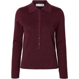 Gebreide Polo - Metallic - Lange Mouwen - Slim Fit