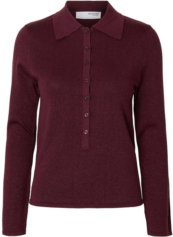 Gebreide Polo - Metallic - Lange Mouwen - Slim Fit