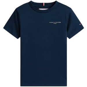 Tommy Hilfiger - Shirt - Navy - Ronde Hals - Kwartmouw