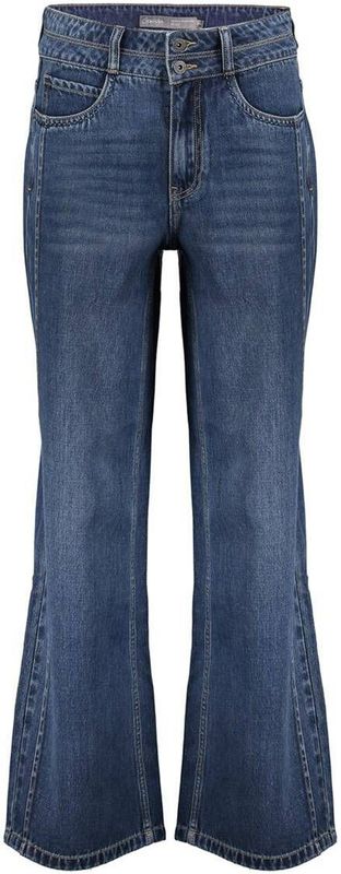 Geisha - Jeans 51518-10 - Damesbroek - Blauw - Hoge Taille - Wijde Pijpen