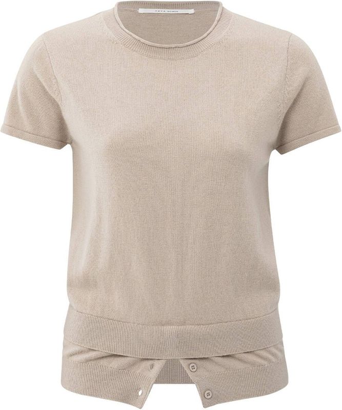 YAYA Top korte mouw 01-000484-508 Licht beige
