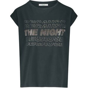 By-Bar Amsterdam - Top - Zwart - Korte Mouw - 25511011 THELMA