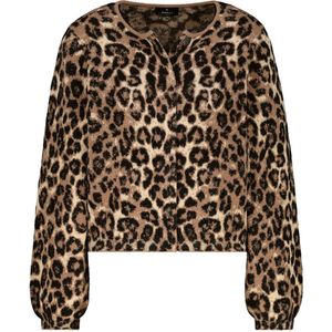 monari Gebreid vest  lichtbeige / bruin / zwart