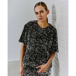 WithBlack Top korte mouw 00001172 WBLIDUN Zwart