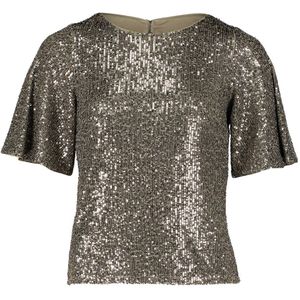 Vera Mont - Paillettenblouse met Vlindermouwen - Rood - Dames