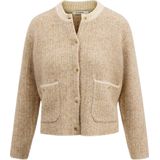 Zusss - Jacquard Vest - Beige - Met Visgraat Structuur