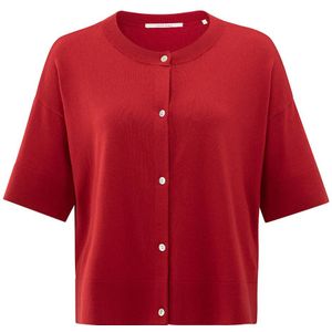 YAYA - Vest 01-010112-507 - Rood - Oversized Fine Knitted Cardigan