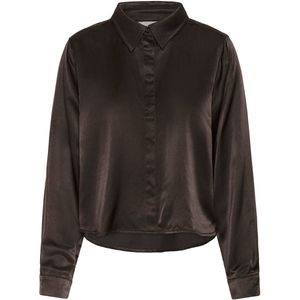 My Essential Wardrobe - Estelle - Damesblouse - Espresso - Lange Mouwen