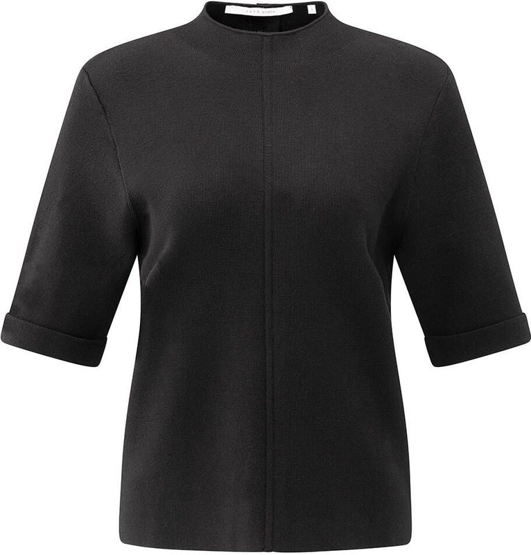 YAYA Pullover korte mouw 01-000529-511 Zwart