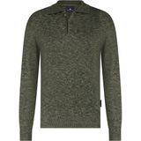 State of Art - Gemeleerde Trui - Groen-Grijs - Polo - Acrylmix